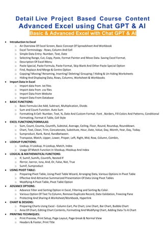 Advanced Excel Mastery with AI & ChatGPT for Internship Certification | PDF