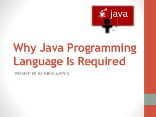 Why Java Programming
Language Is Required
PRESENTED BY INFOCAMPUS
 