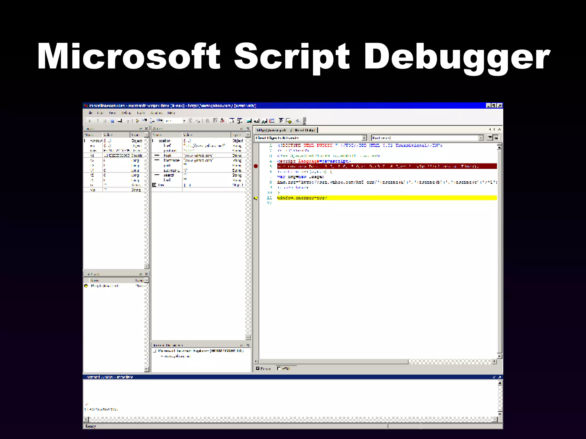 Microsoft Script Debugger 