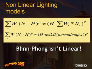 Non Linear Lighting models Blinn-Phong isn’t Linear! 