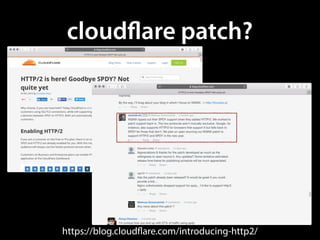 cloudﬂare patch?
https://blog.cloudflare.com/introducing-http2/
 