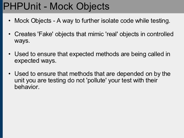 proper way phpunit test PHPUnit Testing Advanced proper way phpunit test PHPUnit Testing Advanced