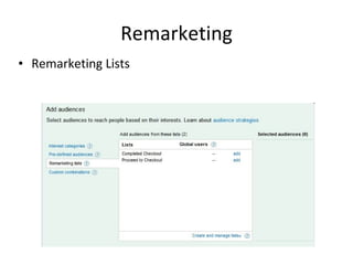 Remarketing Remarketing Lists 