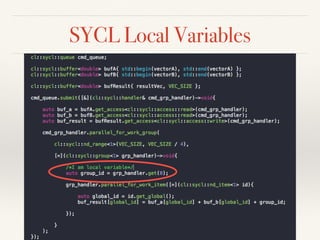 SYCL Local Variables
 