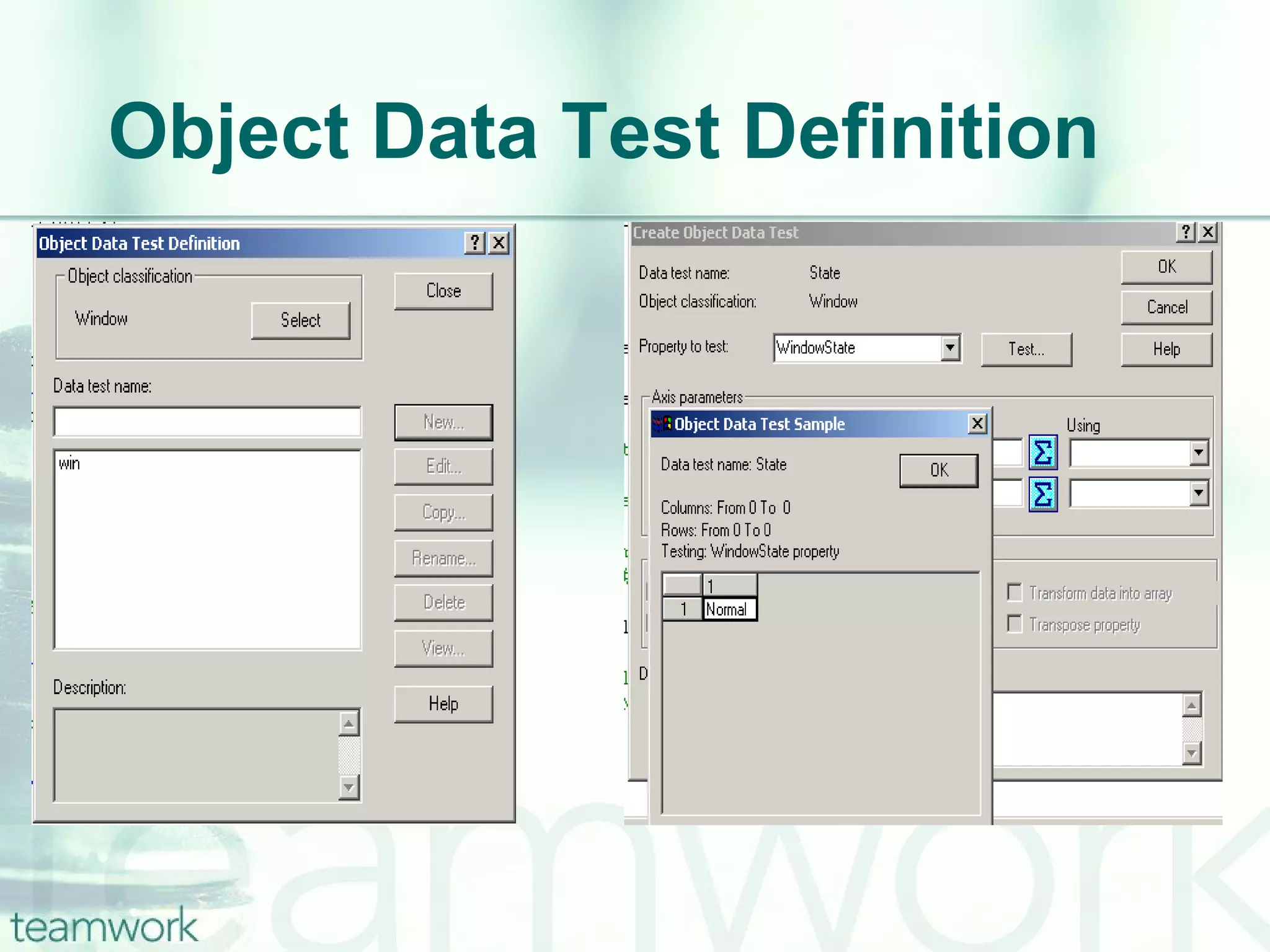 Object Data Test Definition 