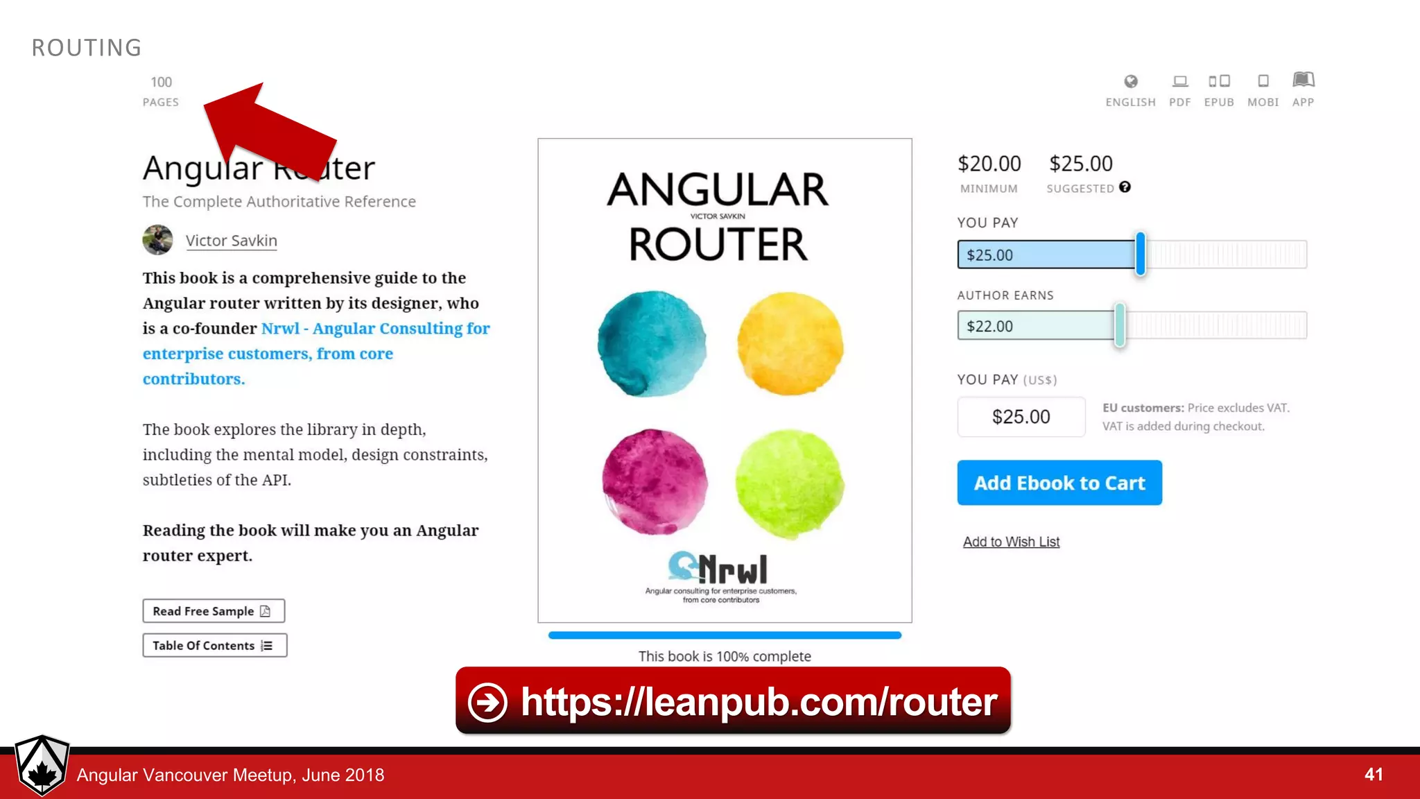 © LDEX, 2015Angular Vancouver Meetup, June 2018 ROUTING 41 https://leanpub.com/router 