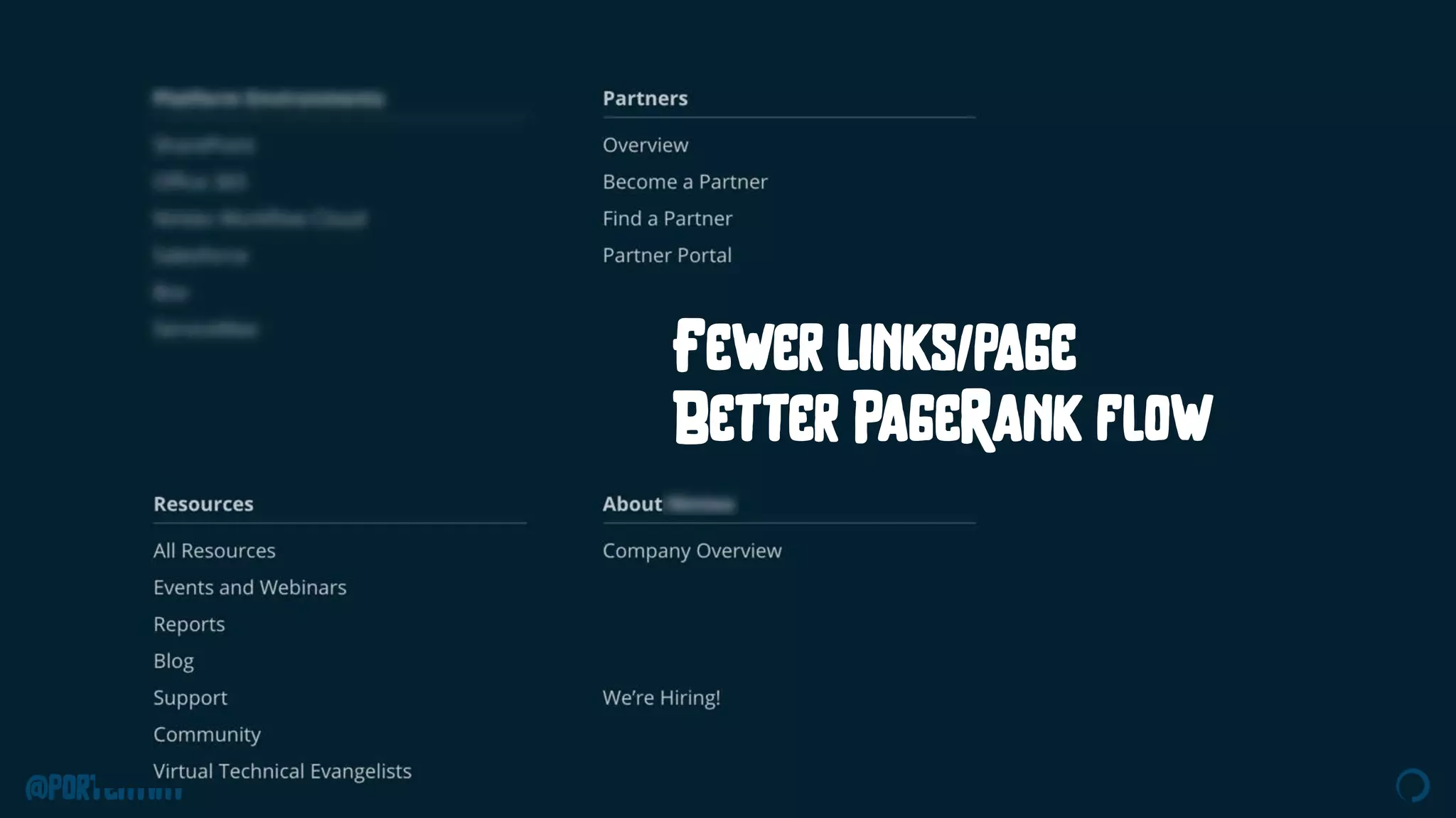 @portentint
Fewer links/page
Better PageRank flow
 