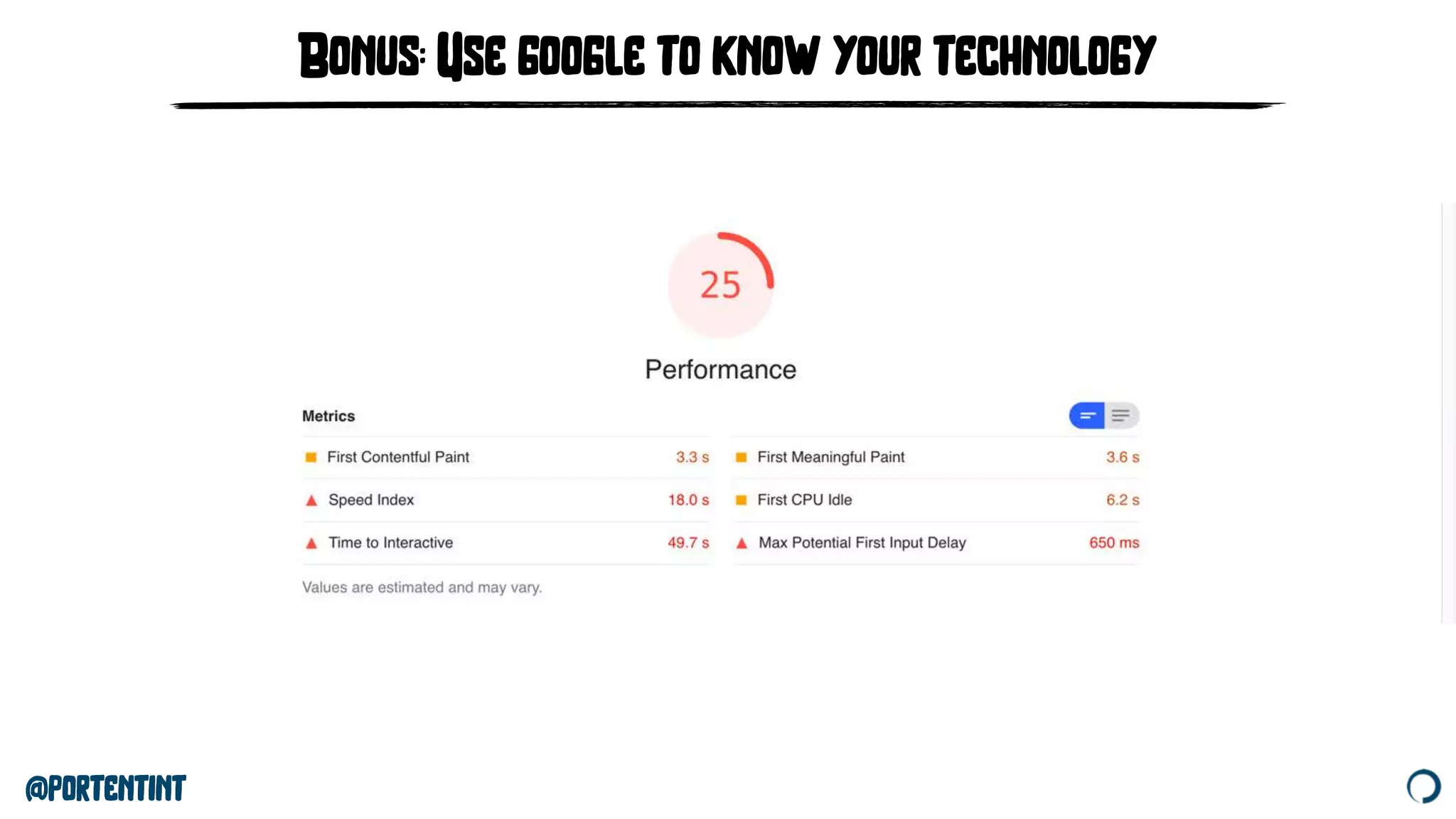 @portentint
Bonus: Use google to know your technology
 