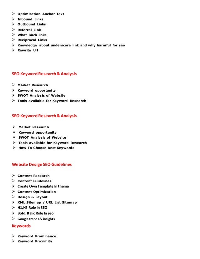 advanced seo training syllabus