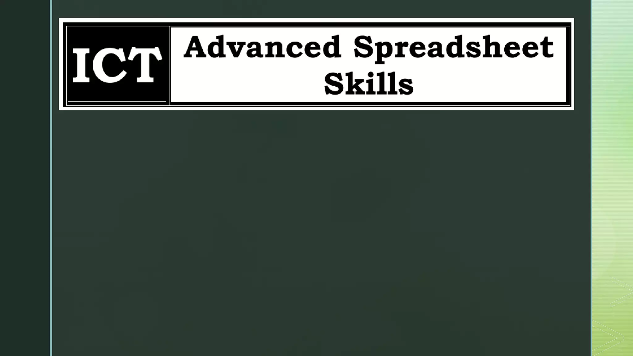 Advanced Spreadsheet Skills Pdf Advanced Spreadsheet Skills Pdf