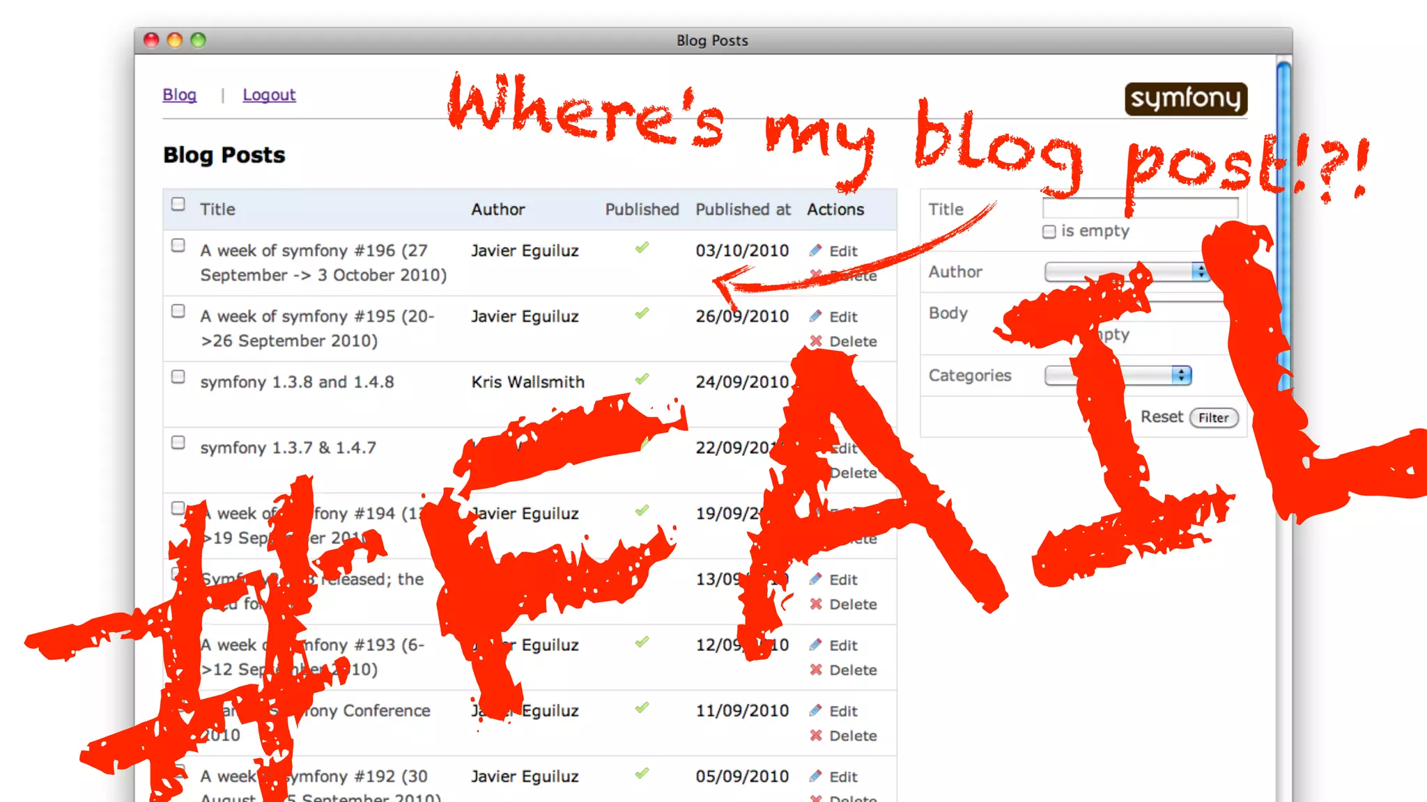 W here's my
            blog pos t!?
                        !




 AIL
F
 