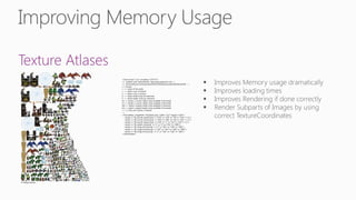 Texture Atlases
© Gango Games
<?xml version="1.0" encoding="UTF-8"?>
<!-- Created with TexturePacker http://texturepacker.com-->
<!-- $TexturePacker:SmartUpdate:963678140e0adc4acab0c90e39ea3d54$ -->
<!--Format:
n => name of the sprite
x => sprite x pos in texture
y => sprite y pos in texture
w => sprite width (may be trimmed)
h => sprite height (may be trimmed)
oX => sprite's x-corner offset (only available if trimmed)
oY => sprite's y-corner offset (only available if trimmed)
oW => sprite's original width (only available if trimmed)
oH => sprite's original height (only available if trimmed)
r => 'y' only set if sprite is rotated
-->
<TextureAtlas imagePath="FlySplash.png" width="512" height="1024">
<sprite n="fly_mouth_frame1.png" x="416" y="210" w="56" h="102" r="y"/>
<sprite n="fly_mouth_frame2.png" x="416" y="106" w="56" h="102" r="y"/>
<sprite n="fly_mouth_frame3.png" x="416" y="2" w="56" h="102" r="y"/>
<sprite n="fly_splash_solid.png" x="2" y="2" w="412" h="298"/>
<sprite n="fly_wings_frame1.png" x="2" y="412" w="228" h="108"/>
<sprite n="fly_wings_frame2.png" x="232" y="314" w="228" h="108"/>
<sprite n="fly_wings_frame3.png" x="2" y="302" w="228" h="108"/>
</TextureAtlas>
 