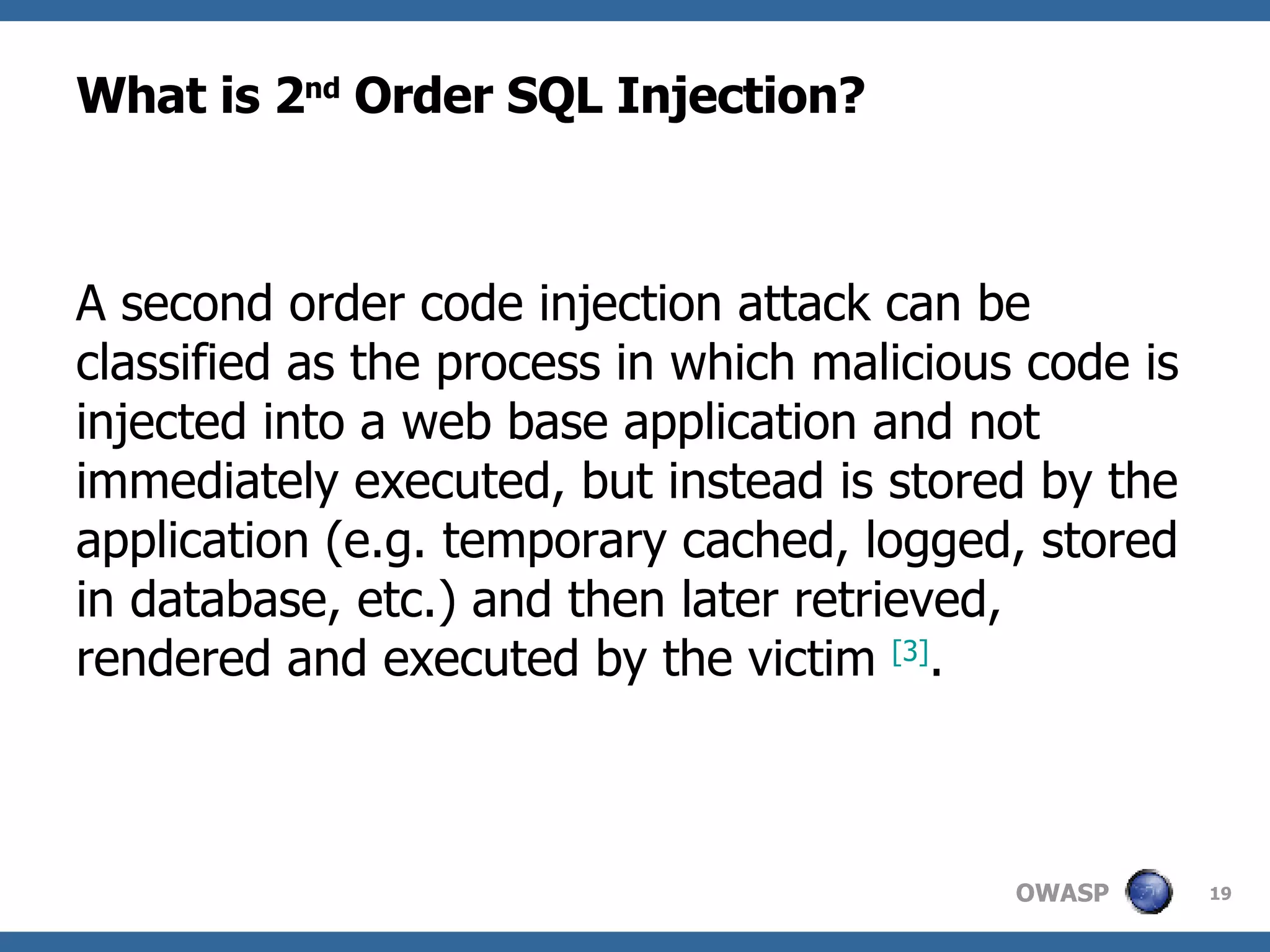 Advanced Topics On Sql Injection Protection | PPT