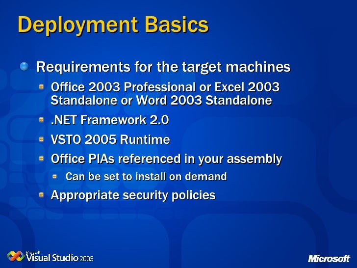Advanced Visual Studio 05 Tools For Office Programming And Deployme Advanced Visual Studio 05 Tools For Office Programming And Deployme