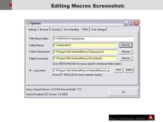 Editing Macros Screenshot: 