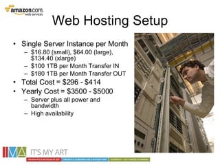 Web Hosting Setup <ul><li>Single Server Instance per Month </li></ul><ul><ul><li>$16.80 (small), $64.00 (large), $134.40 (...