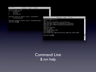 Command Line
  $ svn help
 