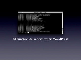 All function deﬁnitions within WordPress
 
