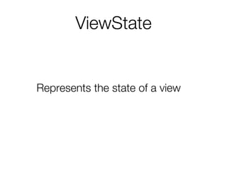 ViewState
Represents the state of a view
 