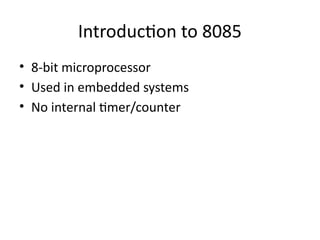 Comprehensive Guide to Timers and Counters in 8085 Microprocessor | PPTX