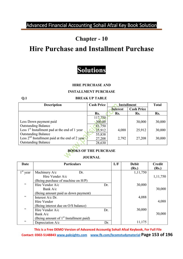 Advanced accounting by sohail afzal keybook solution pdf