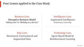 PwC AI Lab | 25
Business Lens
Disruptive Business Model
“Selling Cars” to “Mobility as a Service”
Intelligence Lens
Augmented Intelligence
Continuous Learning
Data Lens
Structured, Unstructured and
Augmented Data
Technology Lens
Agent-Based Model &
Reinforcement Learning
Four Lenses applied to the Case Study
 