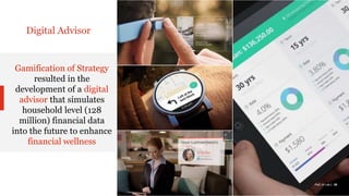 PwC AI Lab | 26
Digital Advisor
Gamification of Strategy
resulted in the
development of a digital
advisor that simulates
household level (128
million) financial data
into the future to enhance
financial wellness
PwC AI Lab | 26
 