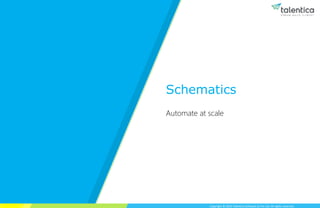 Copyright © 2019 Talentica Software (I) Pvt Ltd. All rights reserved.
Automate at scale
Schematics
 