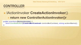 ControllerIActionInvokerCreateActionInvoker()returnnewControllerActionInvoker()r08.07.2010Albert Weinert, Beratung & Entwicklung
