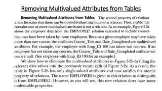 Removing Multivalued Attributes from Tables
 