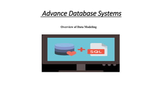 Advance Database Systems
Overview of Data Modeling
 
