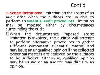 Scope Limitation Advanced Auditing and assurance chapter two | PPTX