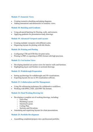 AutoCAD Syllabus for Interior Design pune | PDF