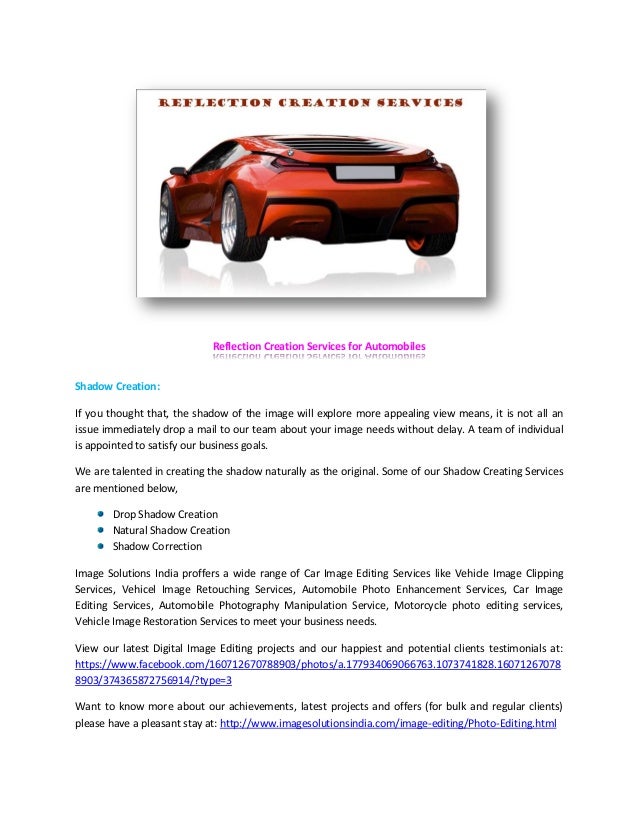 Advanced automobile image editing services