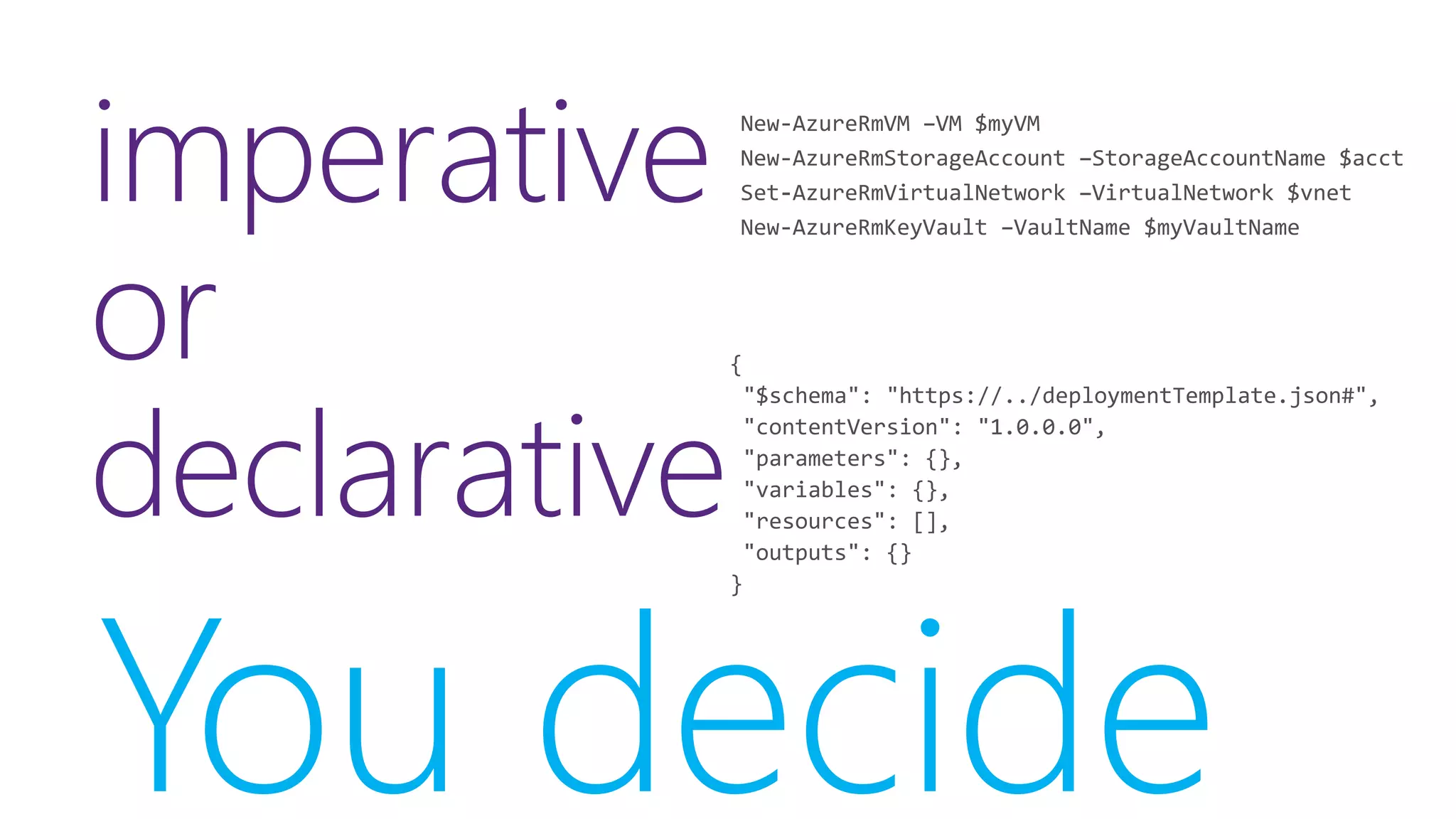 imperative
or
declarative
You decide
 