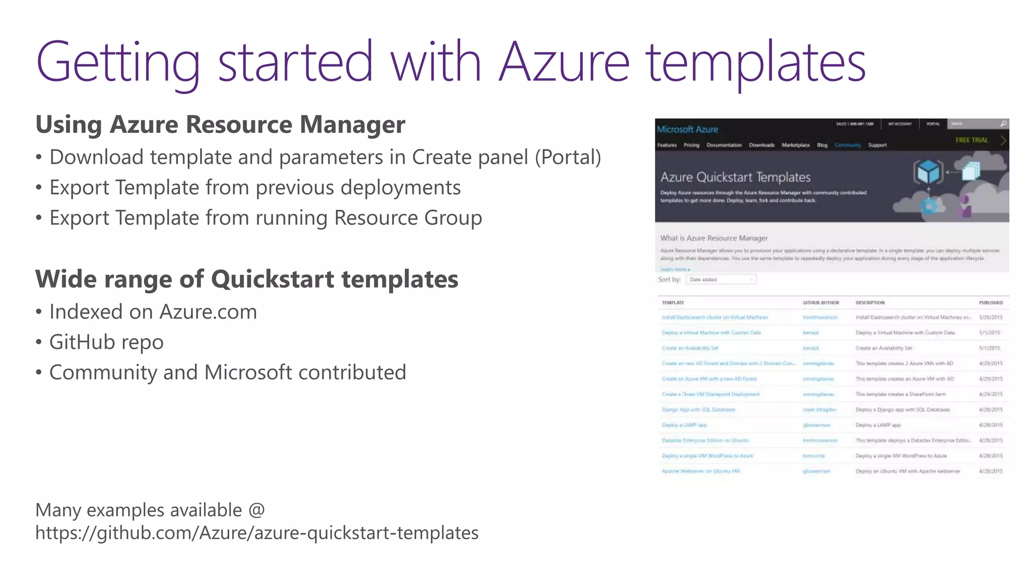 Getting started with Azure templates
 