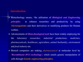 Advanced biotechnological tools for human health care dr shiv om pratap ...