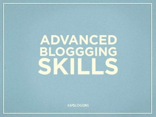 Advanced Blogging Panel -- Alt Summit