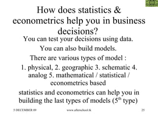 Advanced business mathematics and statistics for entrepreneurs
