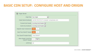 ©2015 AKAMAI | FASTER FORWARDTM
BASIC CDN SETUP: CONFIGURE HOST AND ORIGIN
 