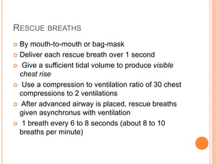  Defibrillation Sequence 
● Turn the AED on. 
● Follow the AED prompts. 
● Resume chest compressions immediately after th...