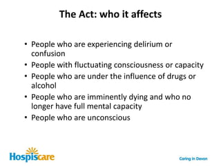  triggers to considerReferral to Specialist Palliative Care team. Following diagnosis of a life limiting condition ie. MND, advanced cancer, dementia.At instigation of DS1500.At an assessment of an individuals needs, complex care package, carer distress, respite care.Admission to a care home.