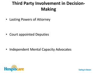 Have you thoughts/feelings about becoming less well ?