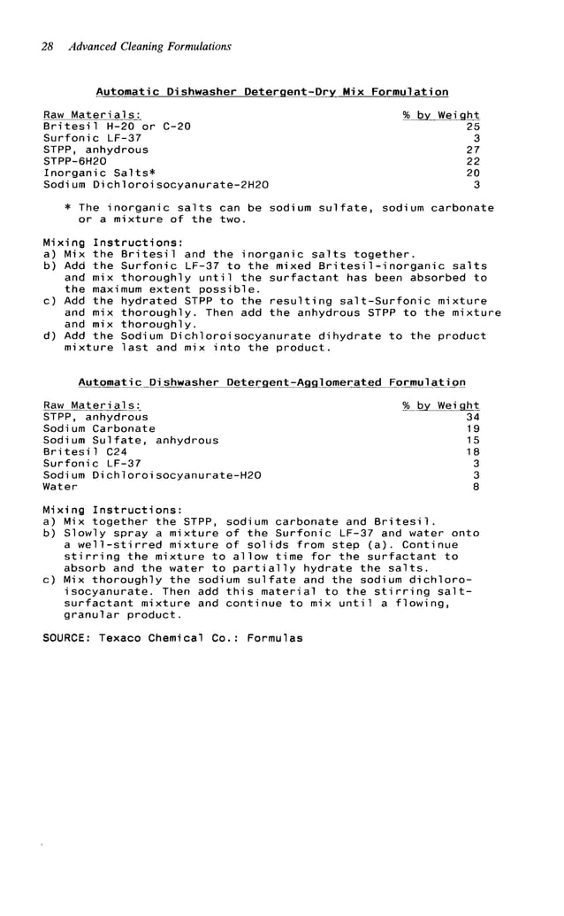 Advanced cleaning product formulations Vol. 2