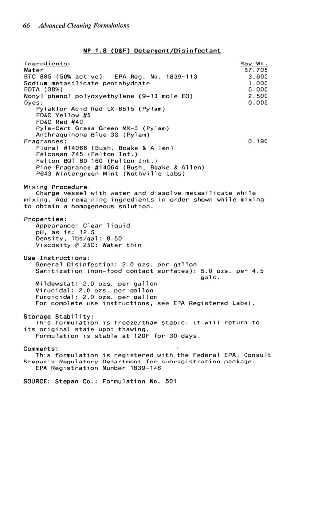 Advanced cleaning product formulations Vol. 2