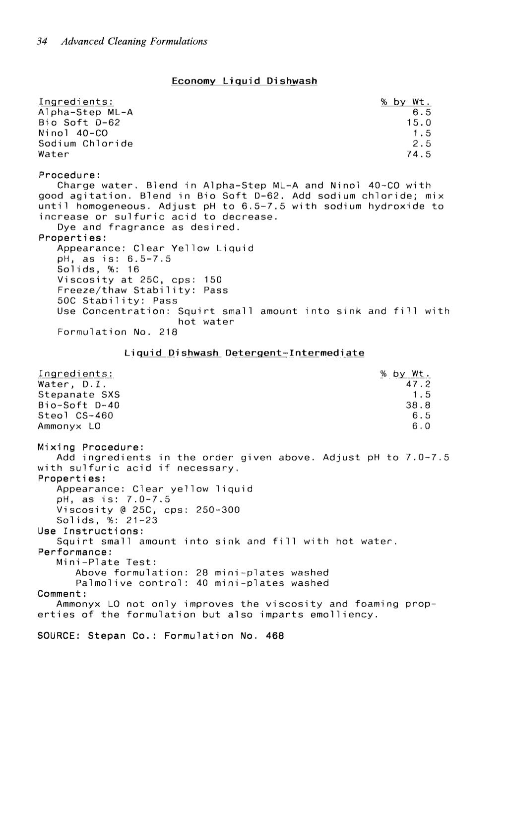 Advanced cleaning product formulations Vol. 2