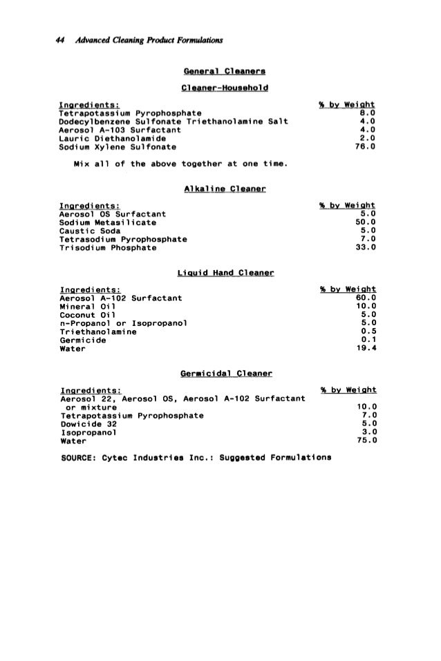 Advanced cleaning product formulations Vol. 4