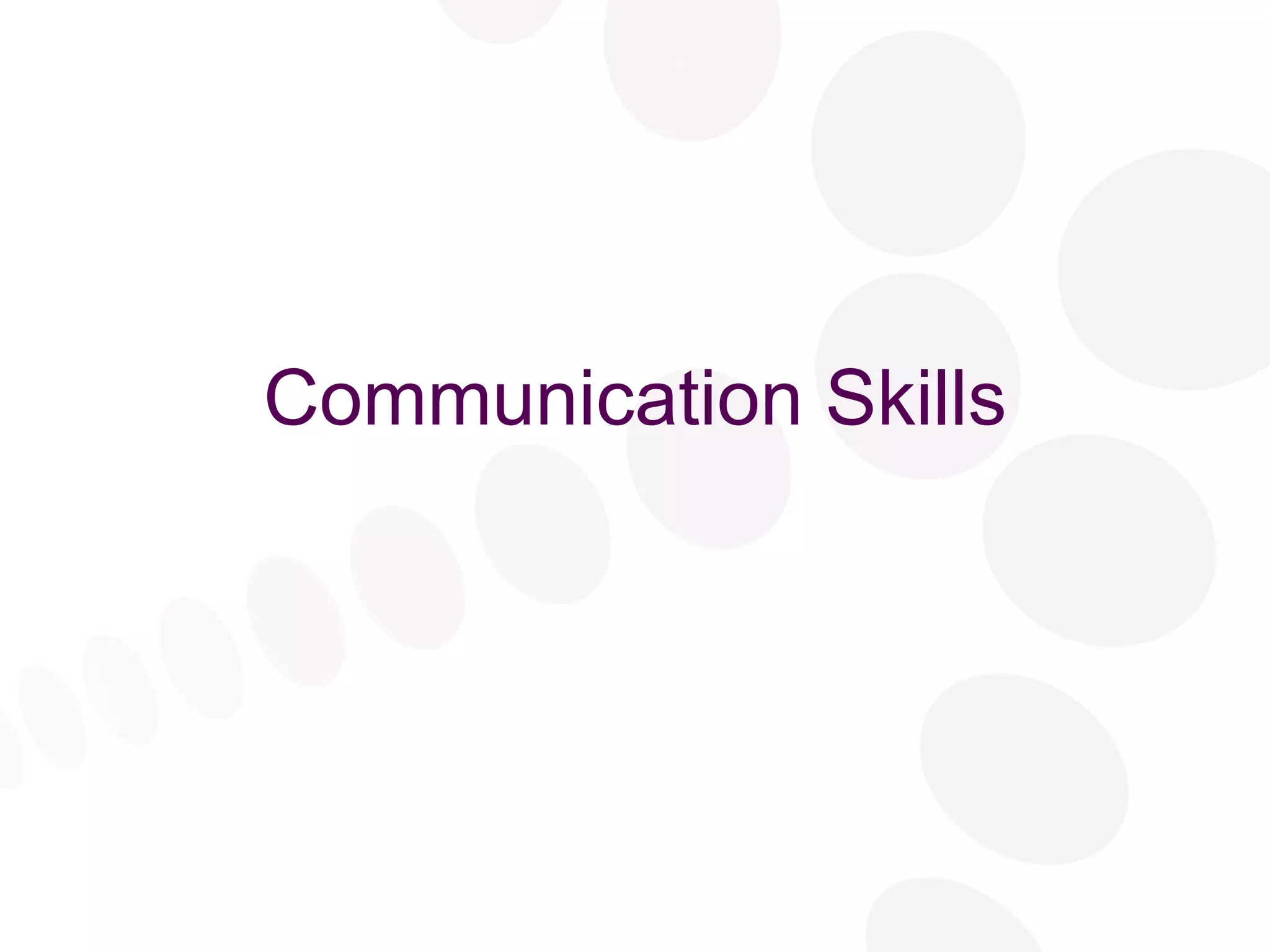 Communication Skills 