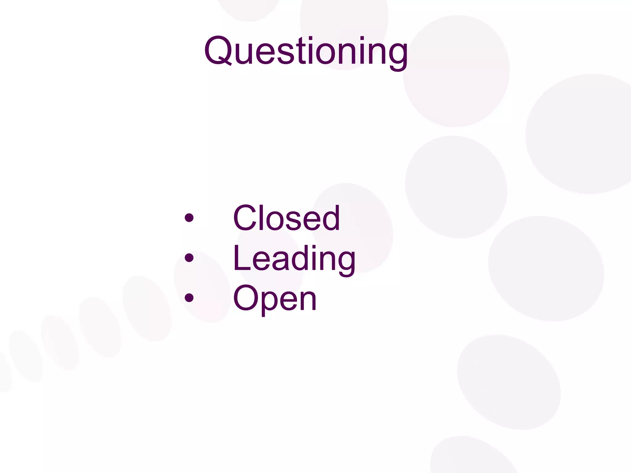 Questioning Closed Leading  Open  