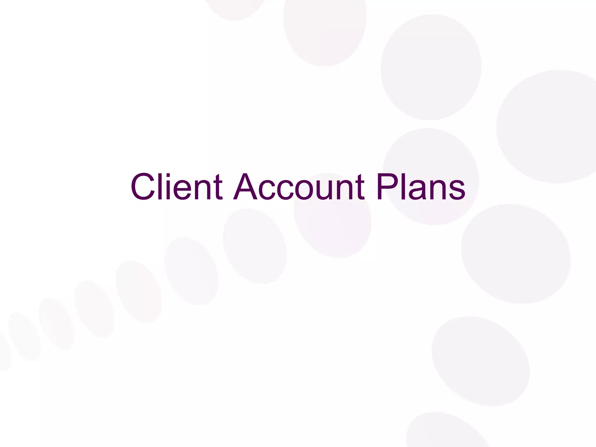 Client Account Plans 